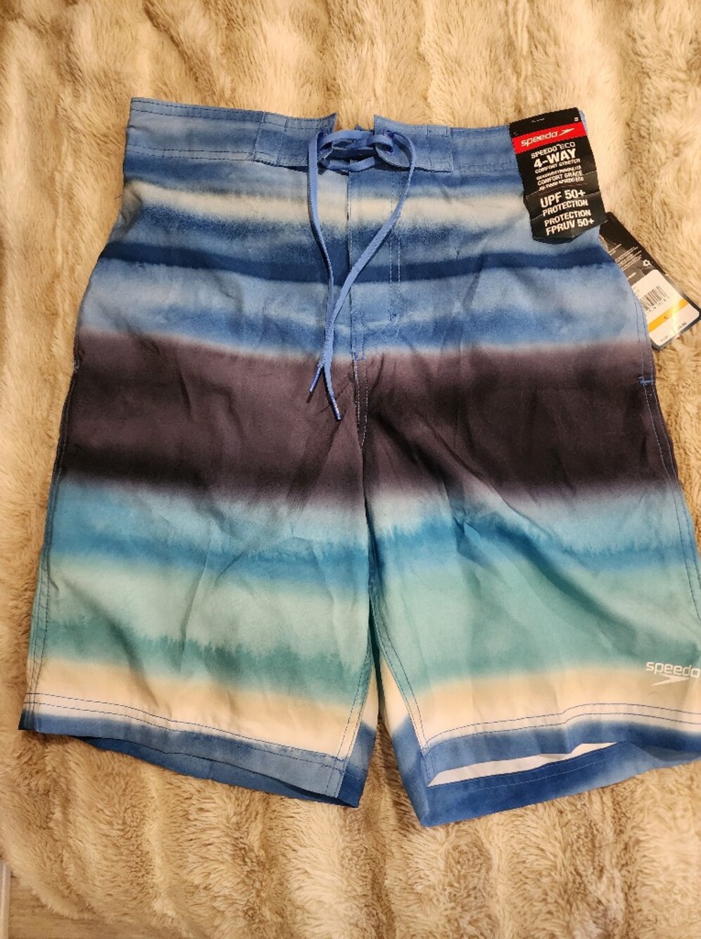 Speedo Blue Ombre Striped Swim Shorts